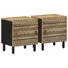 vidaXL Mesitas de noche 2 uds madera mango rugosa negro 40x33,5x46 cm
