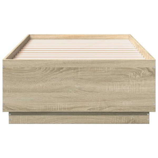 vidaXL Estructura de cama madera de ingenier&iacute;a roble Sonoma 90x190 cm