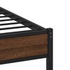 vidaXL Estructura de cama sin colch&oacute;n metal marr&oacute;n roble 120x190 cm