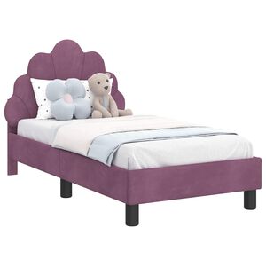 vidaXL Estructura de cama para ni&ntilde;os peque&ntilde;os con cabecera Morado