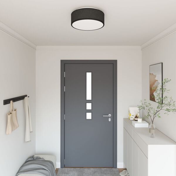 vidaXL L&aacute;mpara de techo con focos Negro 38 x 38 x 13,5 cm tela