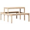 vidaXL Mesa de picnic madera maciza de pino 110x134x75 cm