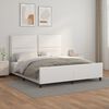 vidaXL Estructura de cama cabecero cuero sint&eacute;tico blanco 180x200 cm