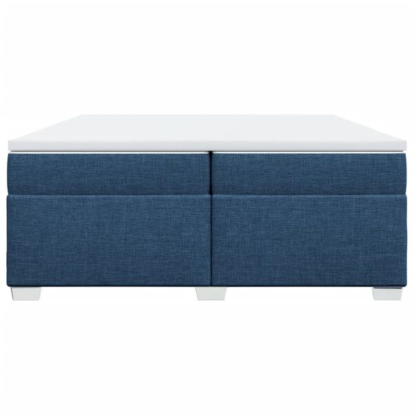 vidaXL Cama box spring con colch&oacute;n tela azul 200x200 cm