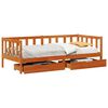 vidaXL Sof&aacute; cama con caj&oacute;n 3 uds. Marr&oacute;n cera Madera de Pino Macizo