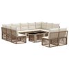 vidaXL Conjunto de sof&aacute;s de jard&iacute;n 12 uds. Beige rat&aacute;n sint&eacute;tico