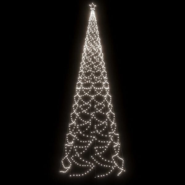 vidaXL &Aacute;rbol de Navidad con poste de metal 1400 LEDs blanco fr&iacute;o 5 m