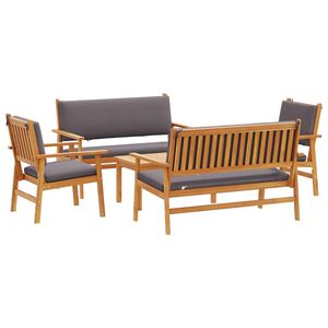 vidaXL Conjunto de sof&aacute;s de jard&iacute;n 5 uds. 4-N&uacute;mero de plazas Marr&oacute;n
