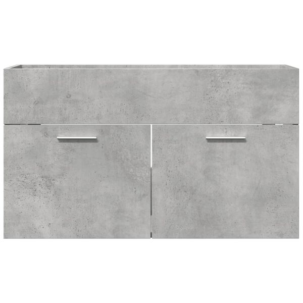 vidaXL Armario para lavabo contrachapada gris hormig&oacute;n 80x38,5x46 cm
