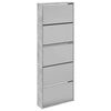 vidaXL Zapatero y espejo 5 niveles gris hormig&oacute;n 63x17x169,5 cm