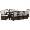vidaXL Conjunto de Comedor de Jard&iacute;n 9 uds. Marr&oacute;n rat&aacute;n sint&eacute;tico