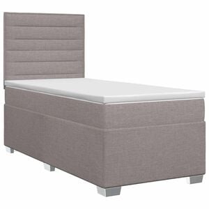vidaXL Cama box spring con colch&oacute;n con cabecera Topo 90 x 190 cm Tela