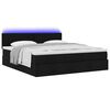 vidaXL Cama otomana con colchón y luces LED tela negra 180x200cm