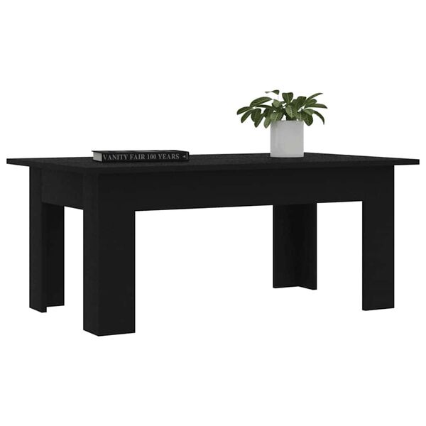 vidaXL Mesa de centro madera contrachapada negro 100x60x42 cm