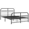 vidaXL Estructura cama sin colch&oacute;n con estribo metal negro 140x200 cm