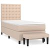vidaXL Cama box spring con colch&oacute;n cuero sint&eacute;tico capuchino 100x200cm