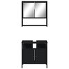 vidaXL Juego de muebles de ba&ntilde;o 2 pzas madera contrachapada negro