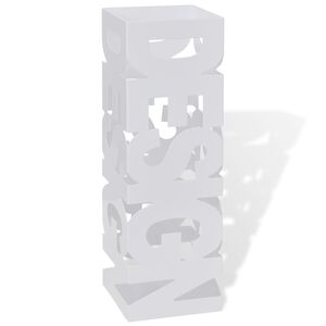 Parag&uuml;ero cuadrado blanco de acero, 48.5 cm, guarda bastones