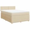 vidaXL Cama box spring con colch&oacute;n tela color crema 140x190 cm