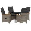 vidaXL Conjunto de Comedor de Jard&iacute;n 5 uds. Gris rat&aacute;n sint&eacute;tico