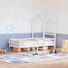 vidaXL Techo de cama infantil madera maciza blanco 118x70x176,5 cm