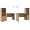 vidaXL Escritorio con caj&oacute;n 2 pcs Roble artesanal