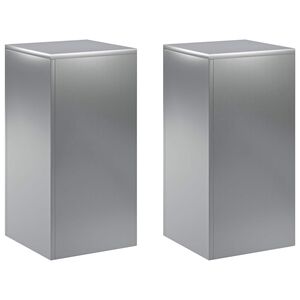 vidaXL Soporte de plantas 2 pcs Plateado 30 x 30 x 60 cm