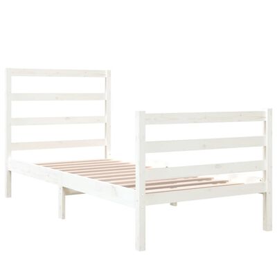 vidaXL Estructura de cama madera maciza de pino blanco 90x190 cm
