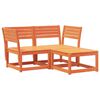 vidaXL Juego de sof&aacute;s de jard&iacute;n 3 pzas madera maciza pino marr&oacute;n cera