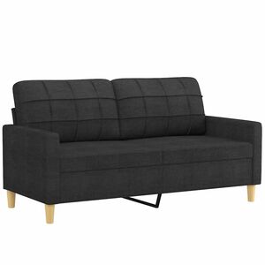 vidaXL Sof&aacute; de 2 plazas de tela negro 140 cm