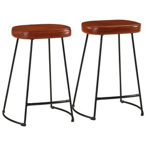 vidaXL Taburetes de bar 2 uds marr&oacute;n oscuro 41x29x62 cm