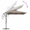 vidaXL Parasol de cantilever tipo pl&aacute;tano Taup&eacute; 249 x 249 x 250 cm