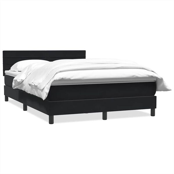 vidaXL Cama box spring con colch&oacute;n terciopelo negro 160x210 cm