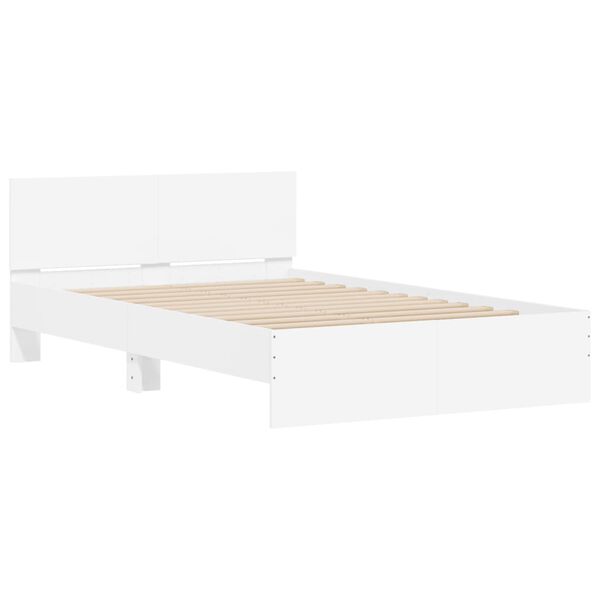 vidaXL Estructura de cama con cabecero blanca 120x200 cm