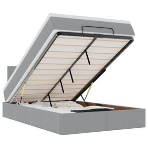 vidaXL Cama otomana con colch&oacute;n gris claro 120x190 cm tela