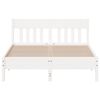 vidaXL Estructura de cama sin colch&oacute;n madera maciza blanca 120x190 cm