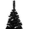 vidaXL &Aacute;rbol de Navidad preiluminado con luces y bolas negro 210 cm