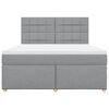 vidaXL Cama box spring con colchón tela gris claro 180x200 cm