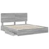vidaXL Cama con almacenamiento con cabecera Gris Sonoma 180 x 200 cm