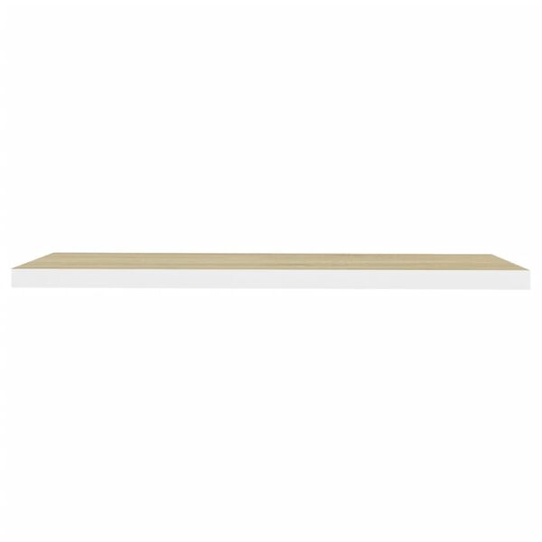 vidaXL Estante flotante de pared blanco y roble MDF 90x23,5x3,8 cm