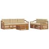 vidaXL Conjunto de sof&aacute;s de exterior 6 uds. Natural y Beige