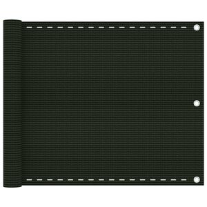vidaXL Toldo para balc&oacute;n HDPE verde oscuro 75x600 cm