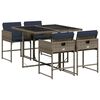 vidaXL Conjunto de comedor de jard&iacute;n de 5 piezas con cojines gris