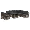 vidaXL Conjunto de sof&aacute;s de jard&iacute;n 10 uds. Gris y Gris Oscuro