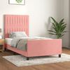 vidaXL Estructura de cama sin colch&oacute;n terciopelo rosa 90x200 cm