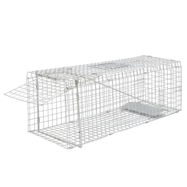 vidaXL Trampa galvanizada para animales vivos 80 cm