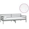 vidaXL Sof&aacute; cama con colch&oacute;n madera de pino maciza gris 90x200 cm