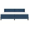 vidaXL Cama tipo Box Spring con colch&oacute;n Azul 200 x 200 cm Poli&eacute;ster