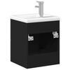 vidaXL Mueble de ba&ntilde;o con lavabo integrado negro