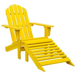 vidaXL Silla jard&iacute;n Adirondack y otomana madera maciza abeto amarilla